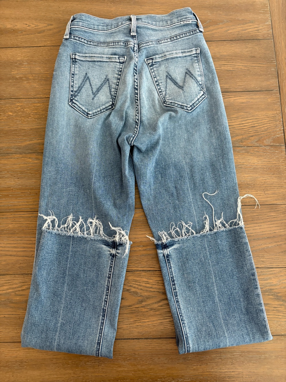 MOTHER The Tripper Light Blue Straight Leg Jeans with Frayed Hem Size 26 - Picture 3 of 7